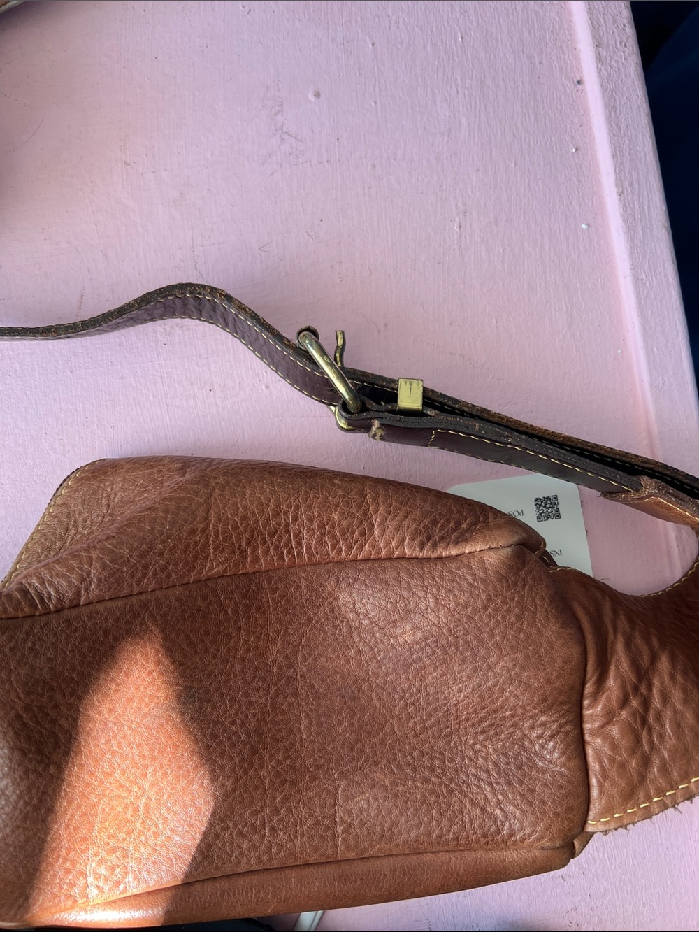 Roots Tan Leather Belt Bag well worn Roots zipper Fanny pack - Picture 5 of 7